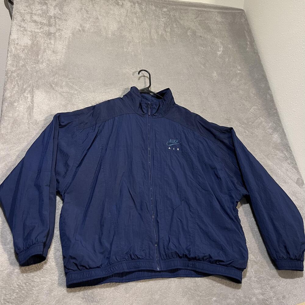 Nike Air Jacket Mens XL Blue Full Zip Windbreaker Foot Locker Nylon Shell Track